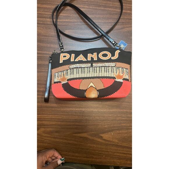 Pianos Man Purse Bag in Red & Black with sequin & beading - Picture 8 of 8